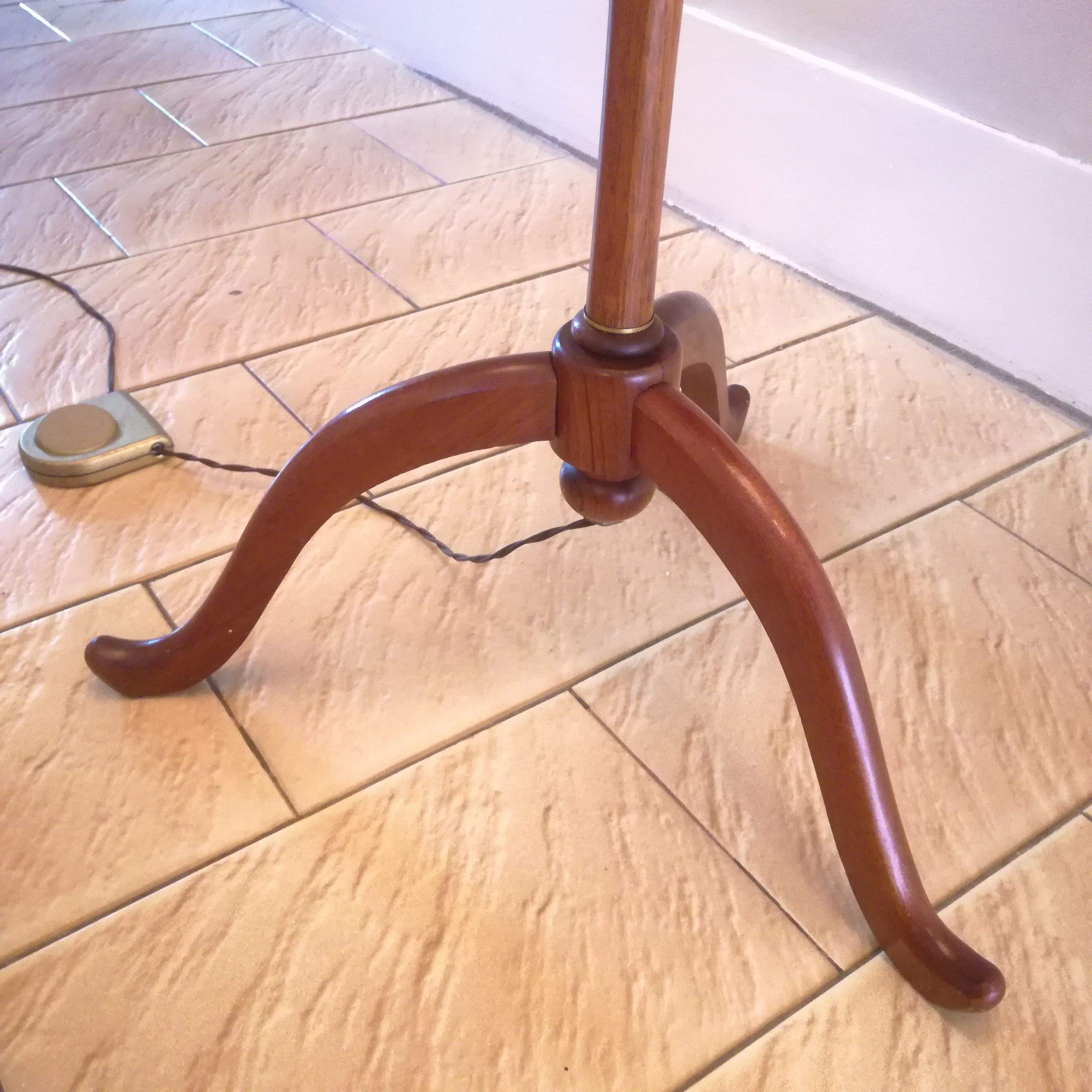 Wooden tripod floor lamp 1950