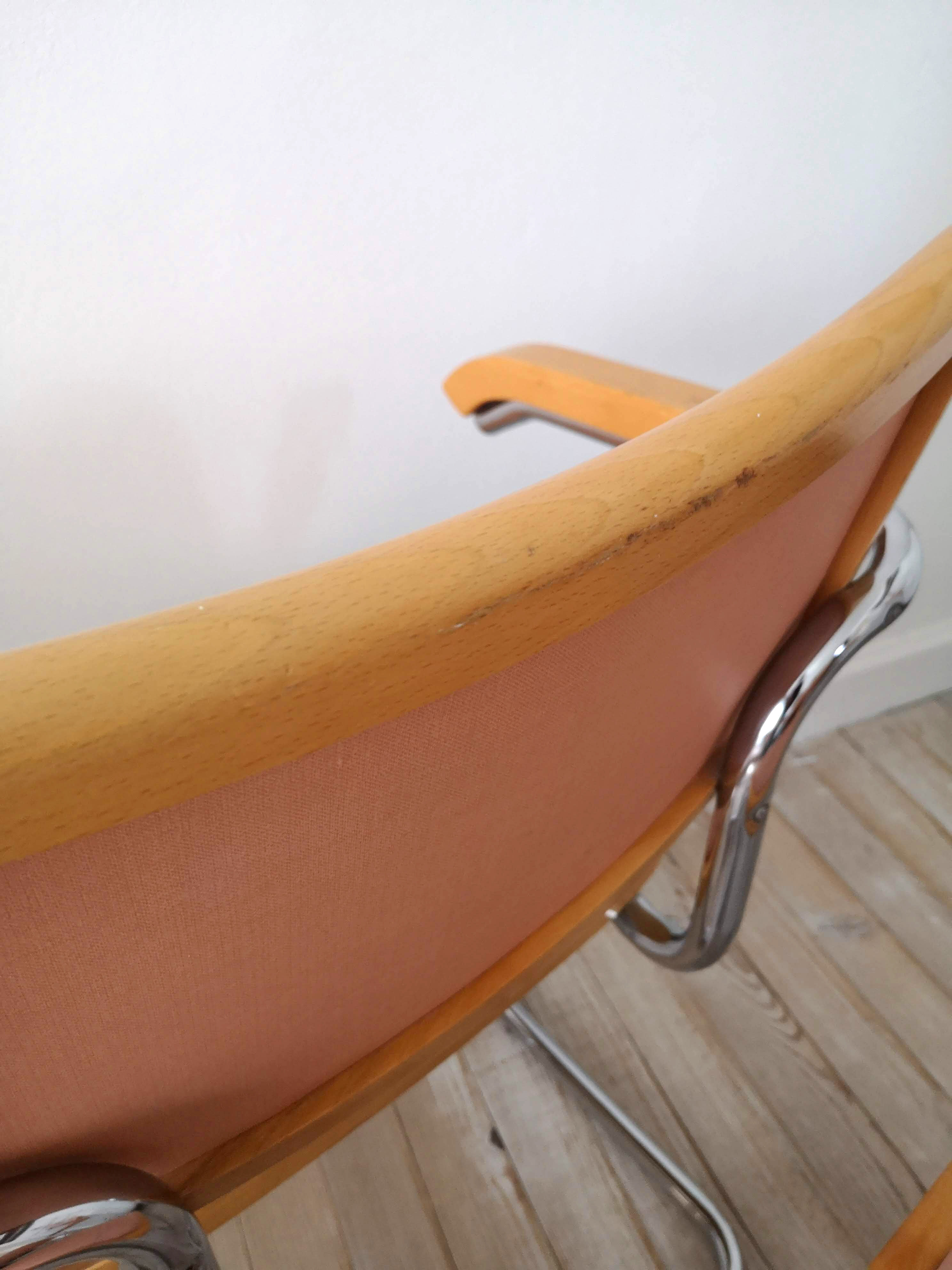 Suite of 4 armchairs by Marcel Breuer 1980 skaï