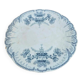 Compotier ancien en terre de fer Saint-amand & Hamage – modèle Régence bleu