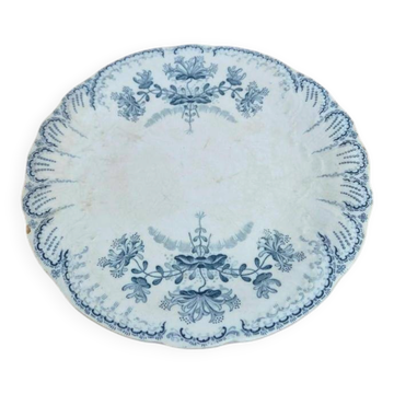 Compotier ancien en terre de fer Saint-amand & Hamage – modèle Régence bleu