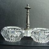 Double salt cellar in crystal and tin