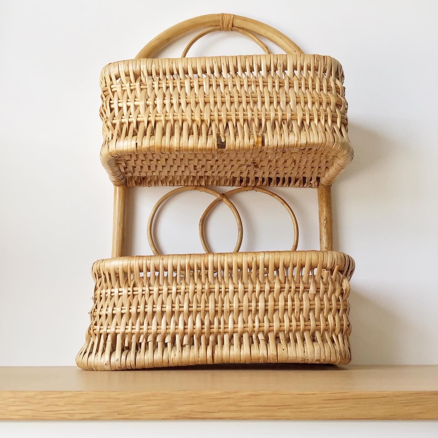 Vintage rattan shelf