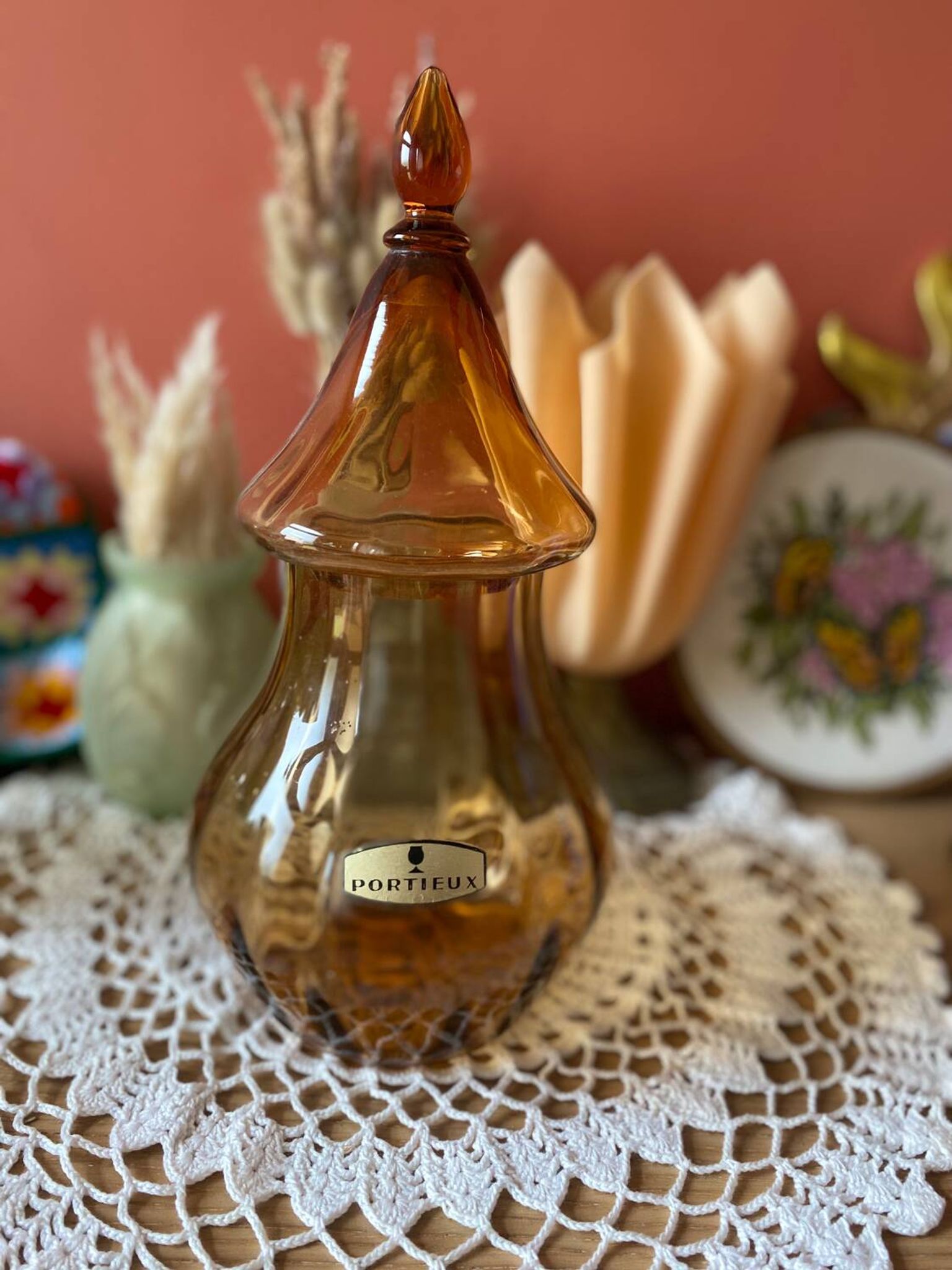 Amber glass jar