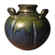 Flamed sandstone vase 3 handles