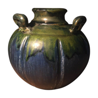 Flamed sandstone vase 3 handles
