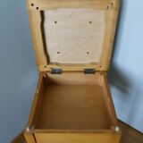 Wooden and faux leather shoe shine chest stool