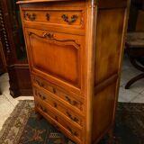 Louis XV style solid cherry wood secretary