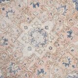 7x11 Soft Beige & Blue Wool Vintage Rug For Living Room, 210x324 Cm