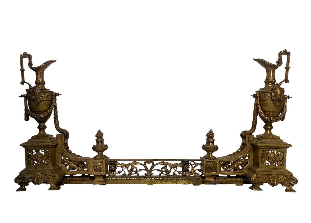 Paire de chenets en bronze Napoléon III