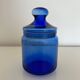 Sucrier en verre bleu