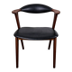 Teak chair with faux leather, model 49 by Erik Kirkegaard for Høng Møbelfabrik, Denmark, 1960.