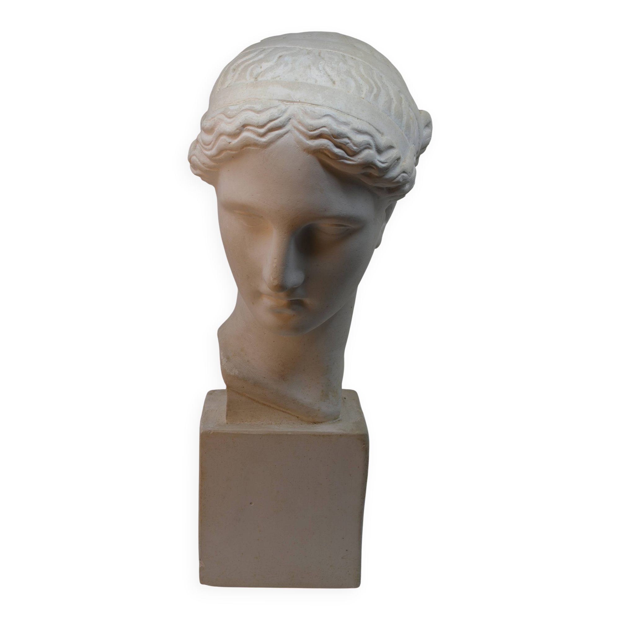 Female bust in plaster – antique style sculpture – classic head 50 cm
