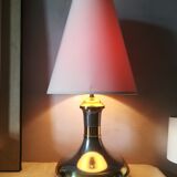 Satin metal and brass lamp