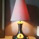 Lampe en métal satiné et laiton