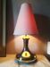 Satin metal and brass lamp