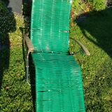 Ancienne chaise longue transat scoubidou