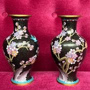 Pair of cloisonné vases.