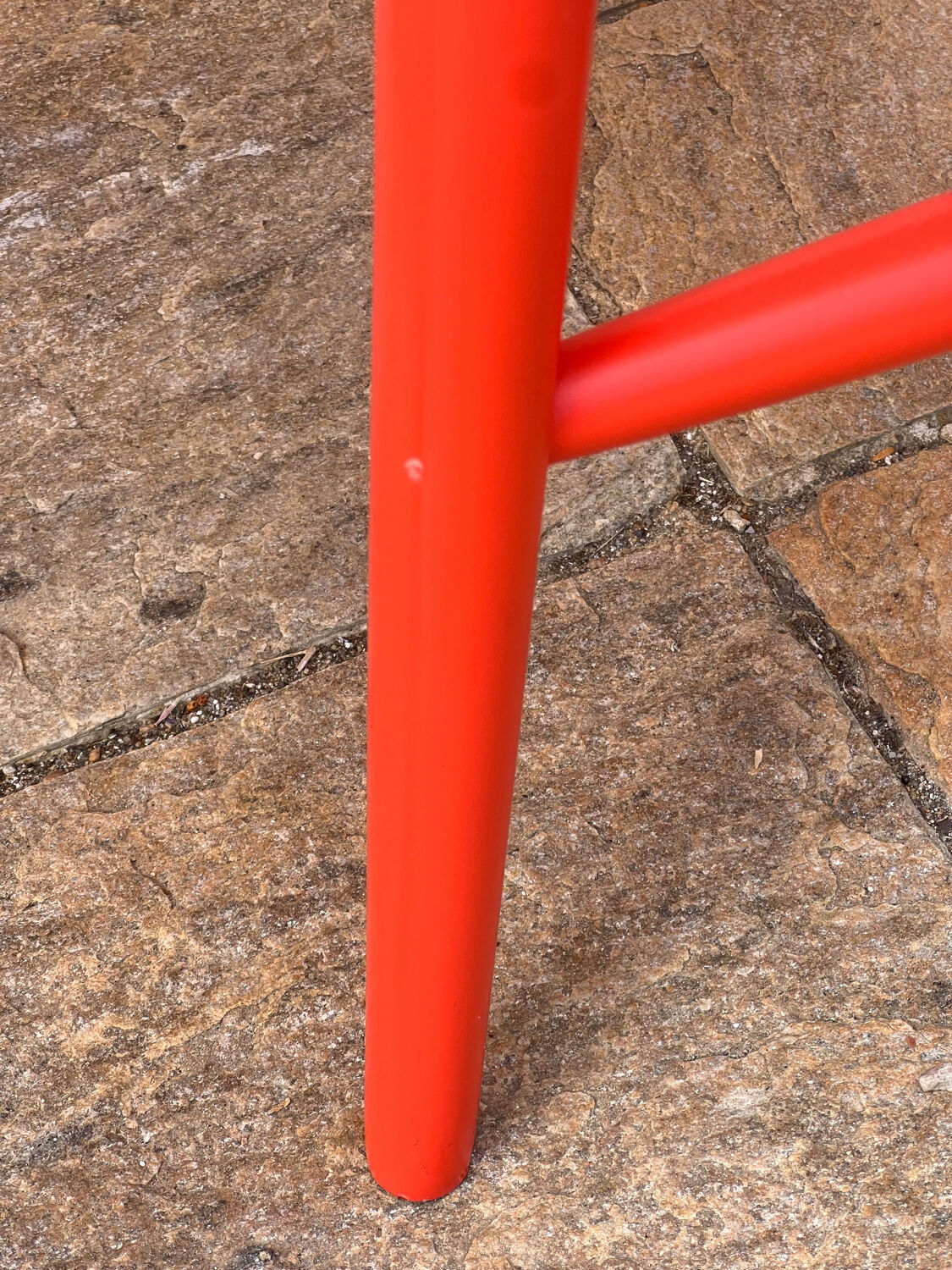 Pair of vintage red Scandinavian chairs from IKEA.
