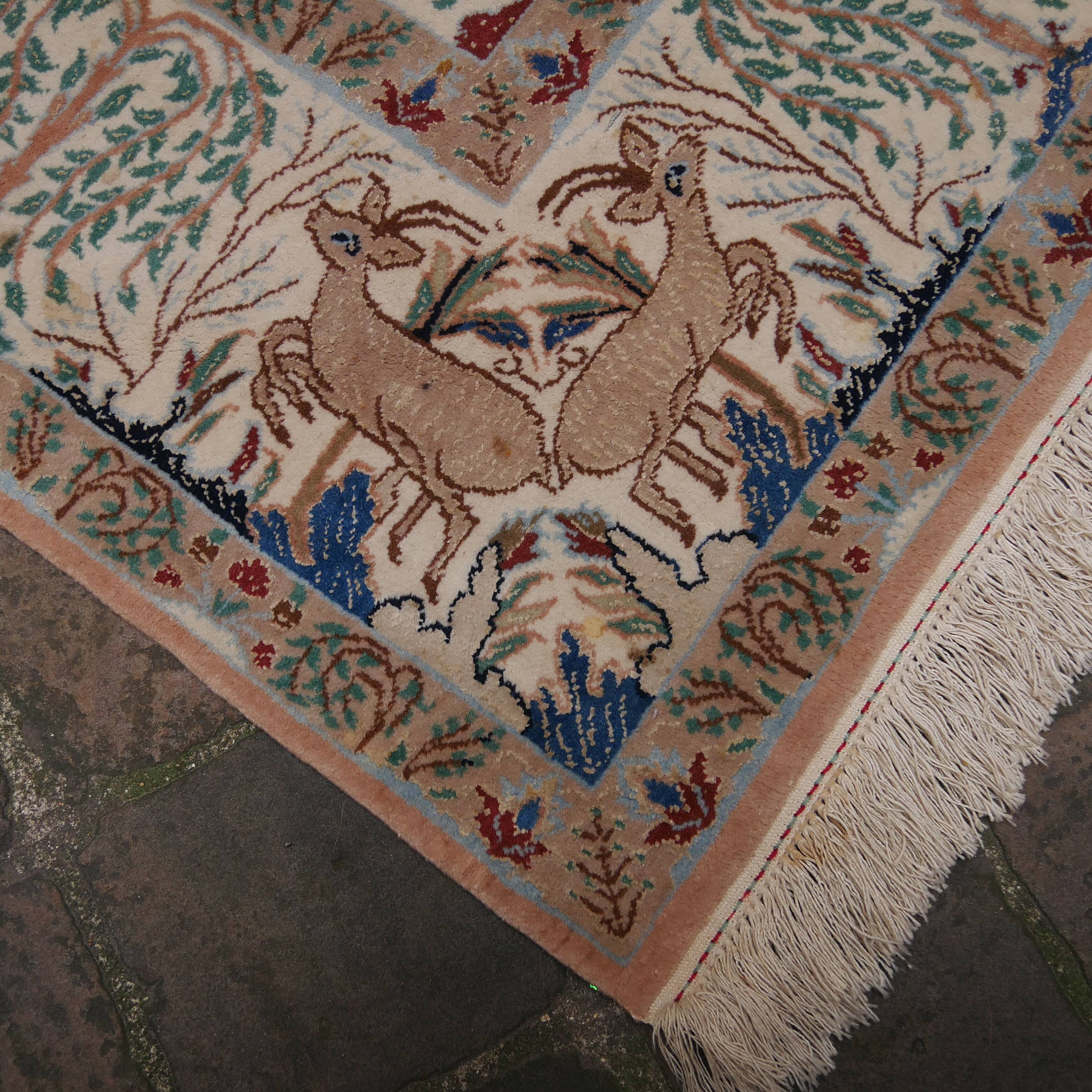Tapis d'orient persan fait main vintage nain 160x272cm