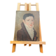 Huile sur toile portrait d'un homme bourgeois portant une médaille