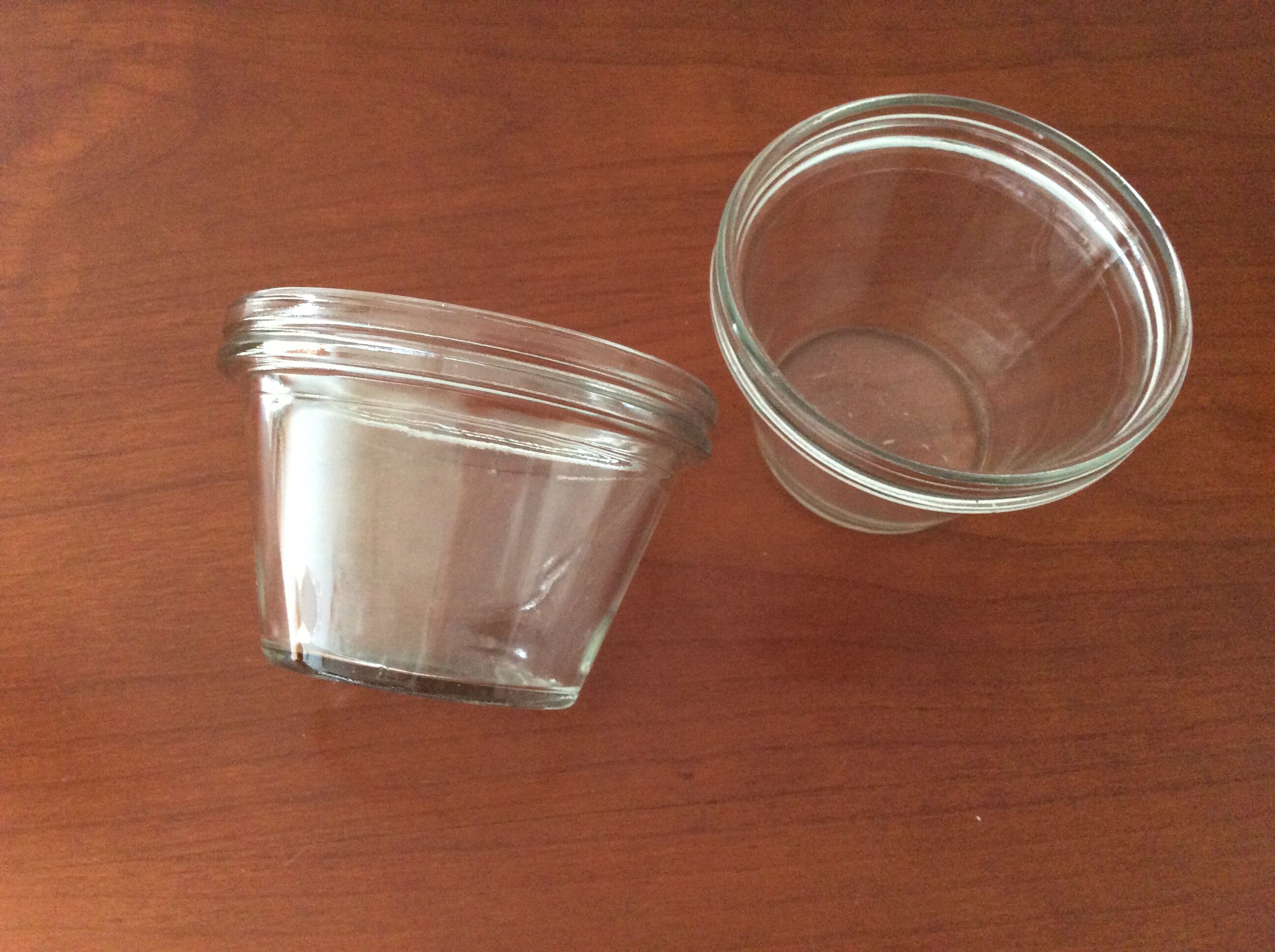 Set of 2 old CONFILUX conical jam pots