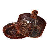 Petite Cloche à gâteau Art Deco en Rosaline (Depression Glass) 1930