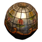 Large mother-of-pearl and brass lampshade