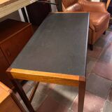 Bureau rétro vintage en teck et cuir du milieu du siècle – Élégant et fonctionnel des années 1960