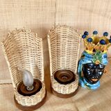 Two lamps from Majorca, 2x2 m braided fabric cables.