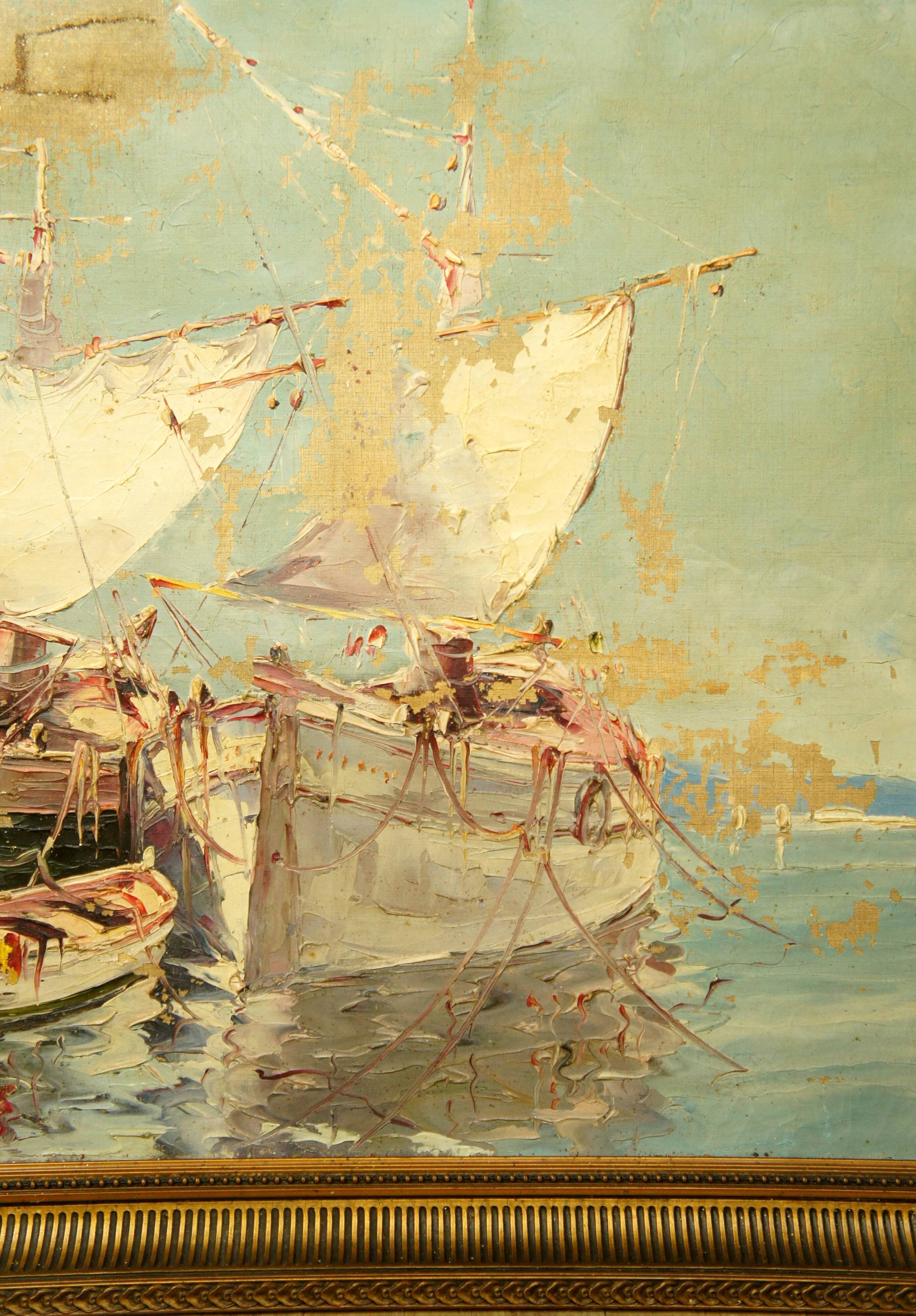 Marine oil on canvas Salomon Le Tropézien