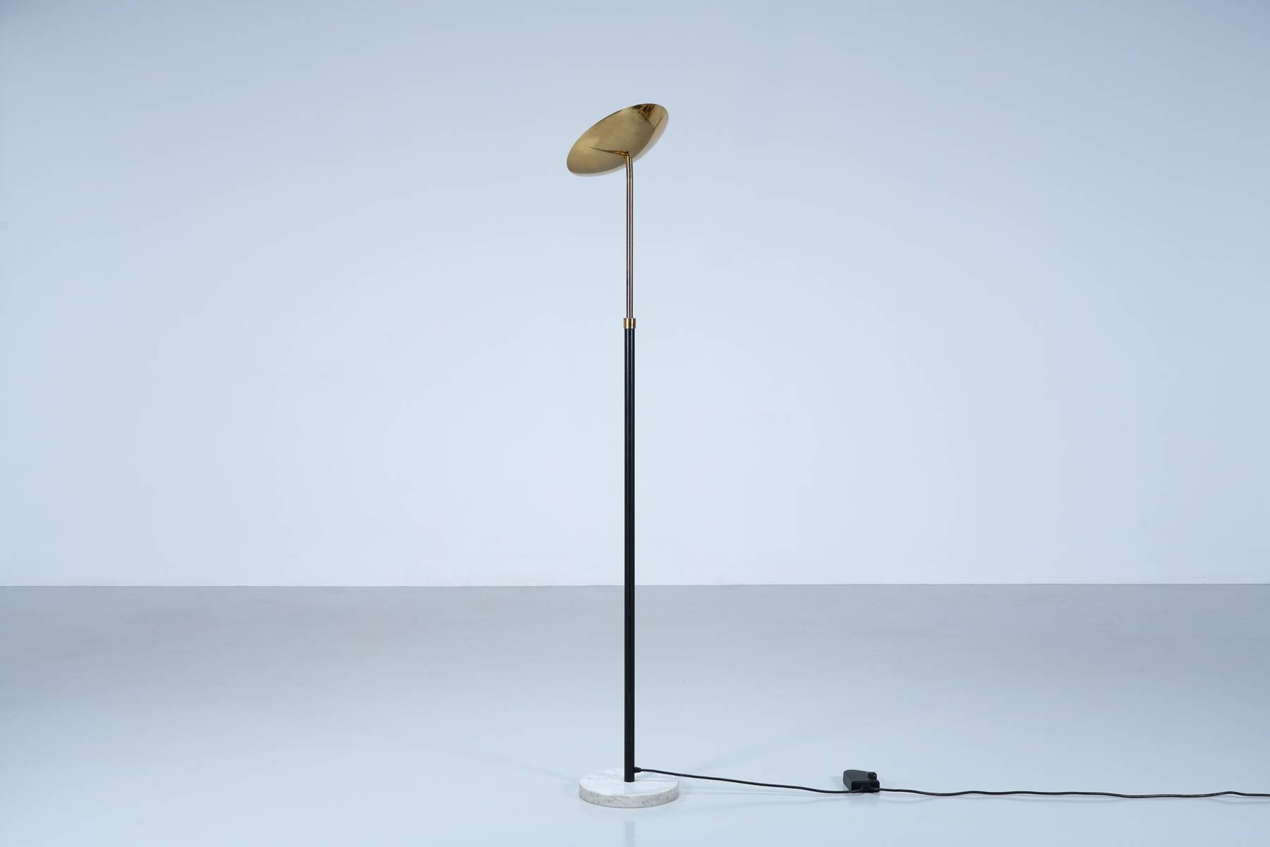 Lampadaire téléscopioque marbre et laiton circa 1980