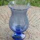 Blue blown glass tealight holder, Biot glassworks, collector's item