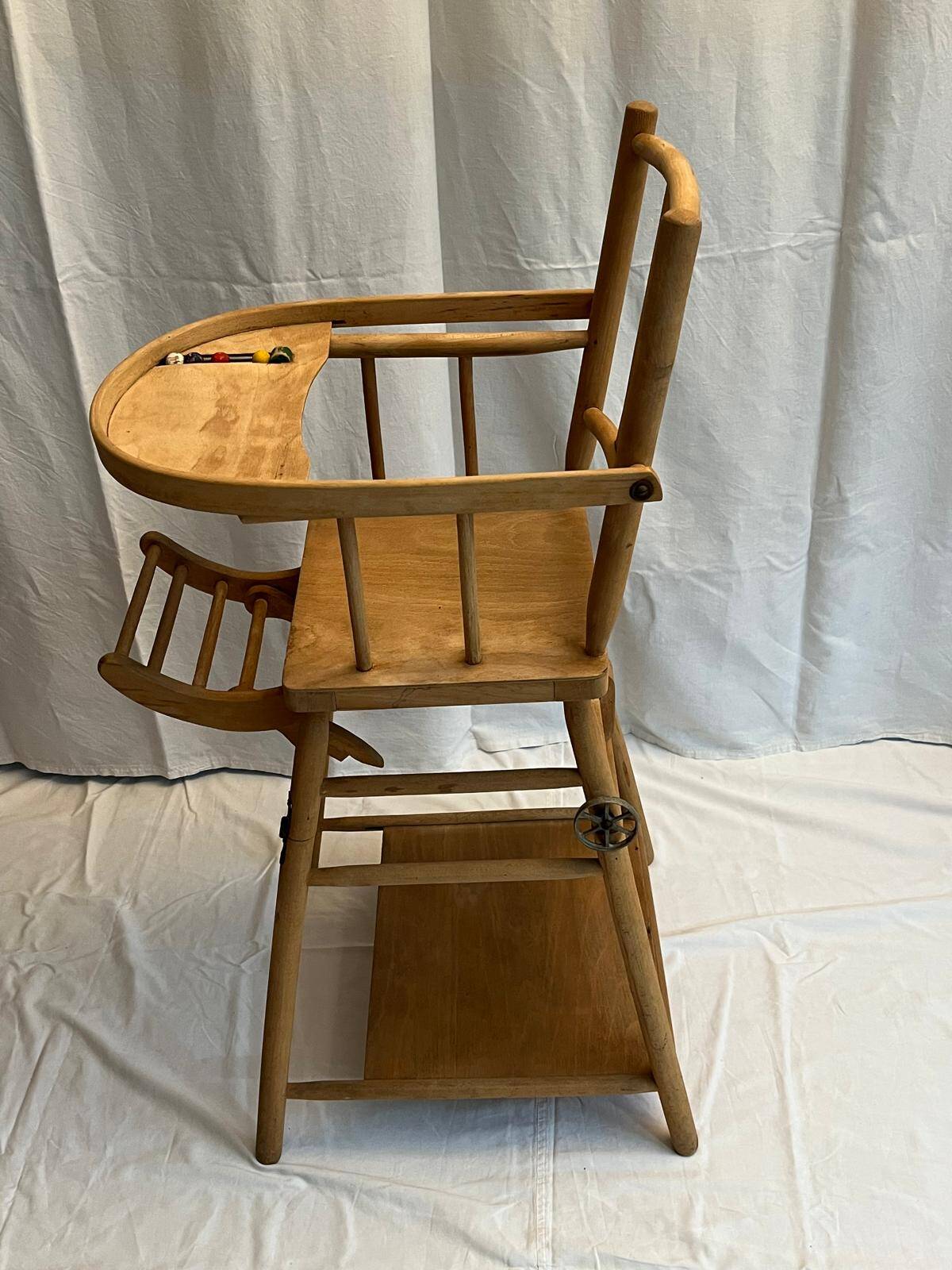 Wooden high chair for baby