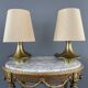 Pair of brass lamps, modernist design, 20th century