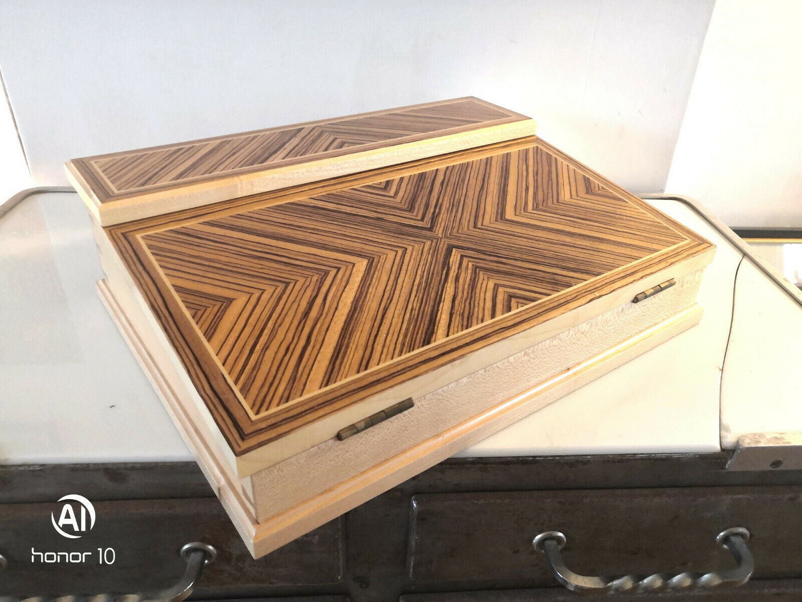 Written wooden desk marked