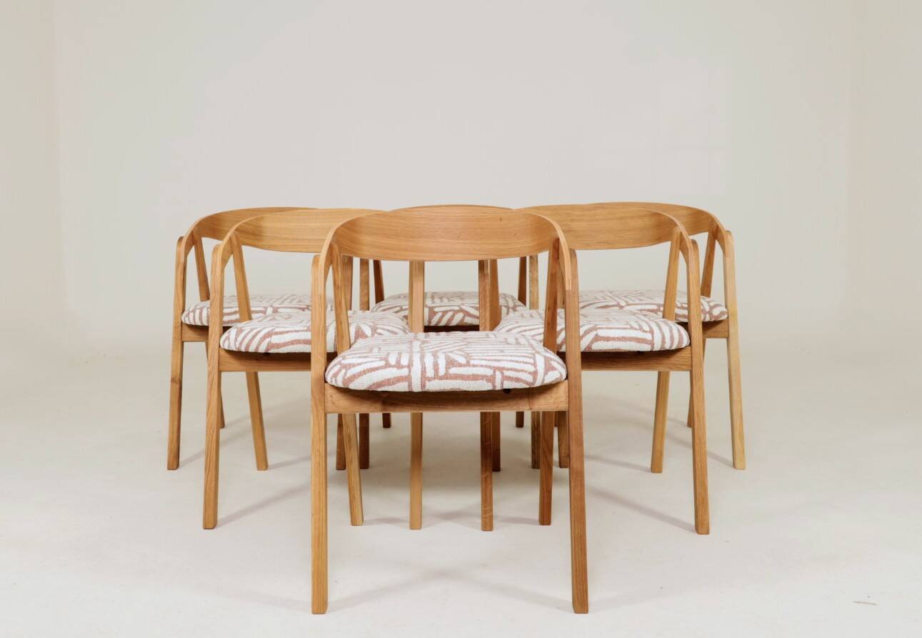 Scandinavian design solid oak dining chairs