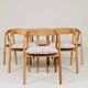 Scandinavian design solid oak dining chairs