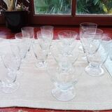 Set of 15 old glasses from the 40s