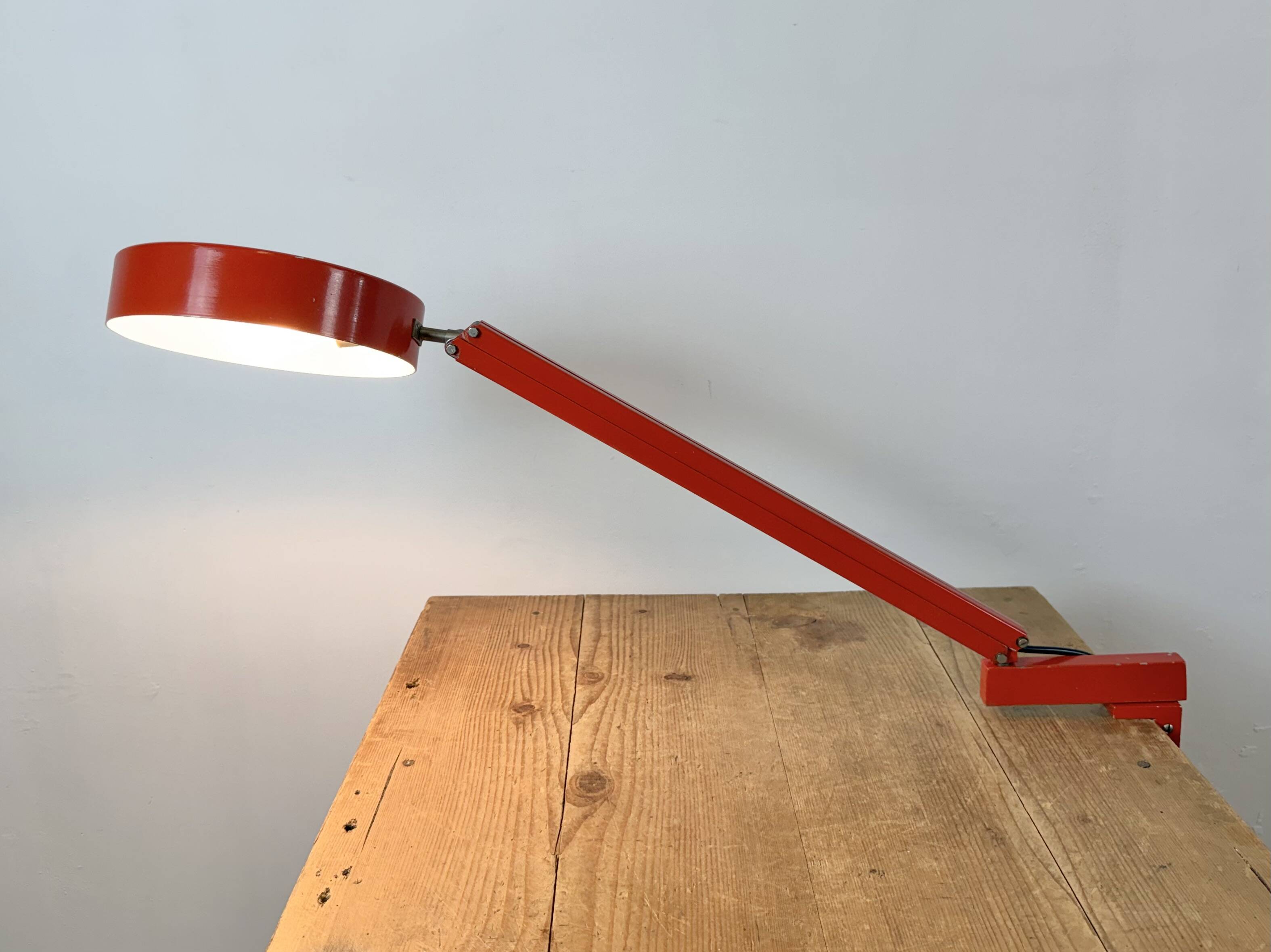 Vintage Red Adjustable Table Lamp, 1970s