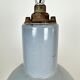 Bauhaus Grey Enamel Industrial Pendant Lamp, 1950s