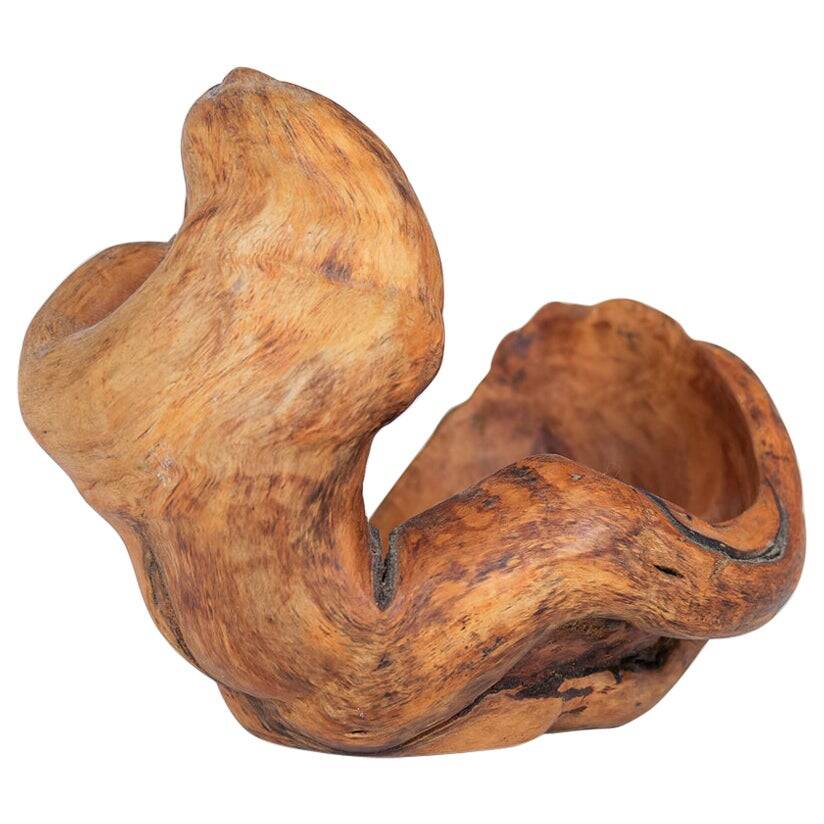 Organic birch wood bowl of Swedish folk art, from the 1960s.
