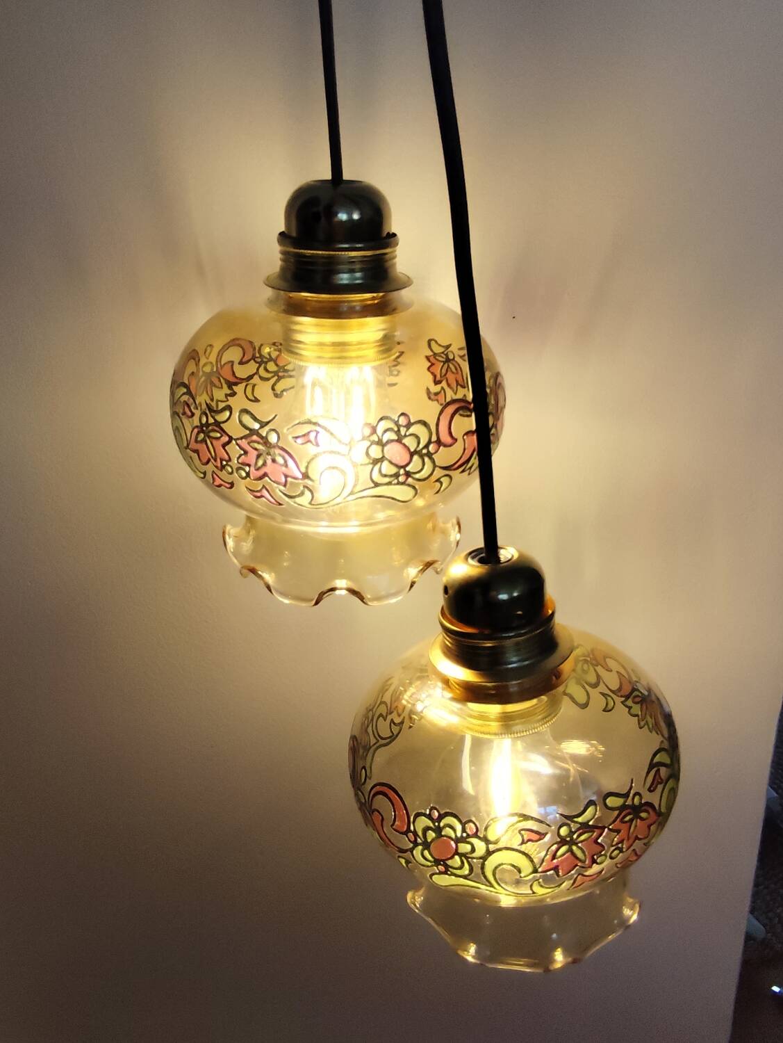 Pair of vintage hanging lamps