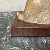 Terracotta dog signed R. Pollin