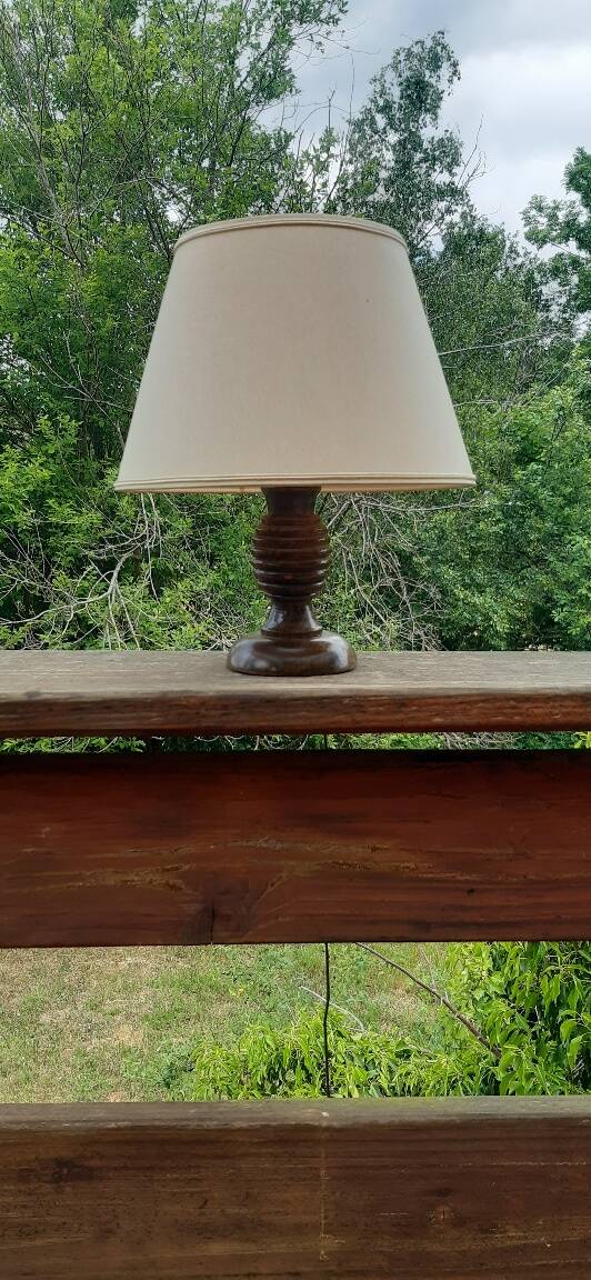 Art Deco turned wood lamp