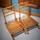 Paire de fauteuils de plage pliants art déco