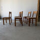 Série de 5 chaises design en orme massif vintage des années 80