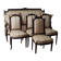Antique French Empire Style Sofa and Chairs: Pink Satin Furniture Set