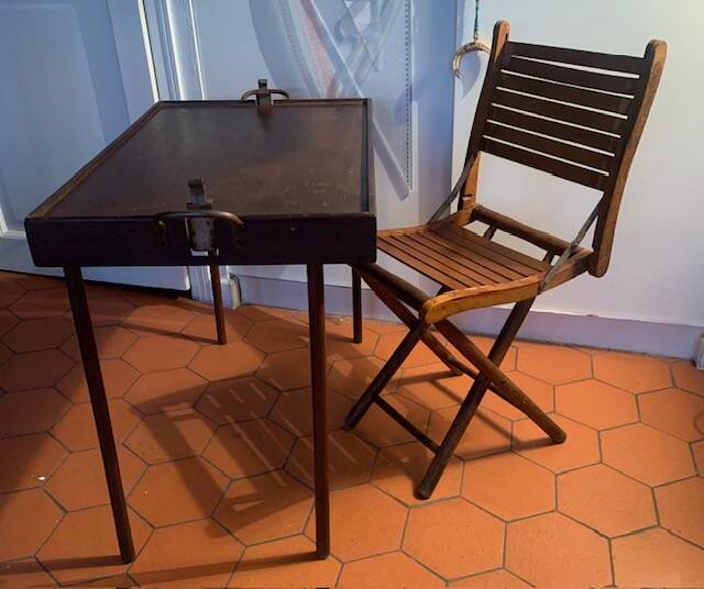 Small old folding wooden chair, 1940