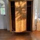 Large vintage Scandinavian wardrobe with two sliding doors.