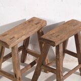 Pair of antique stools (circa 1900). Set of 2 pieces